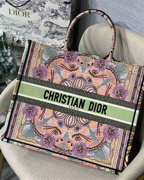 christian dior bag pink tote|Christian Dior tote bag colorful.